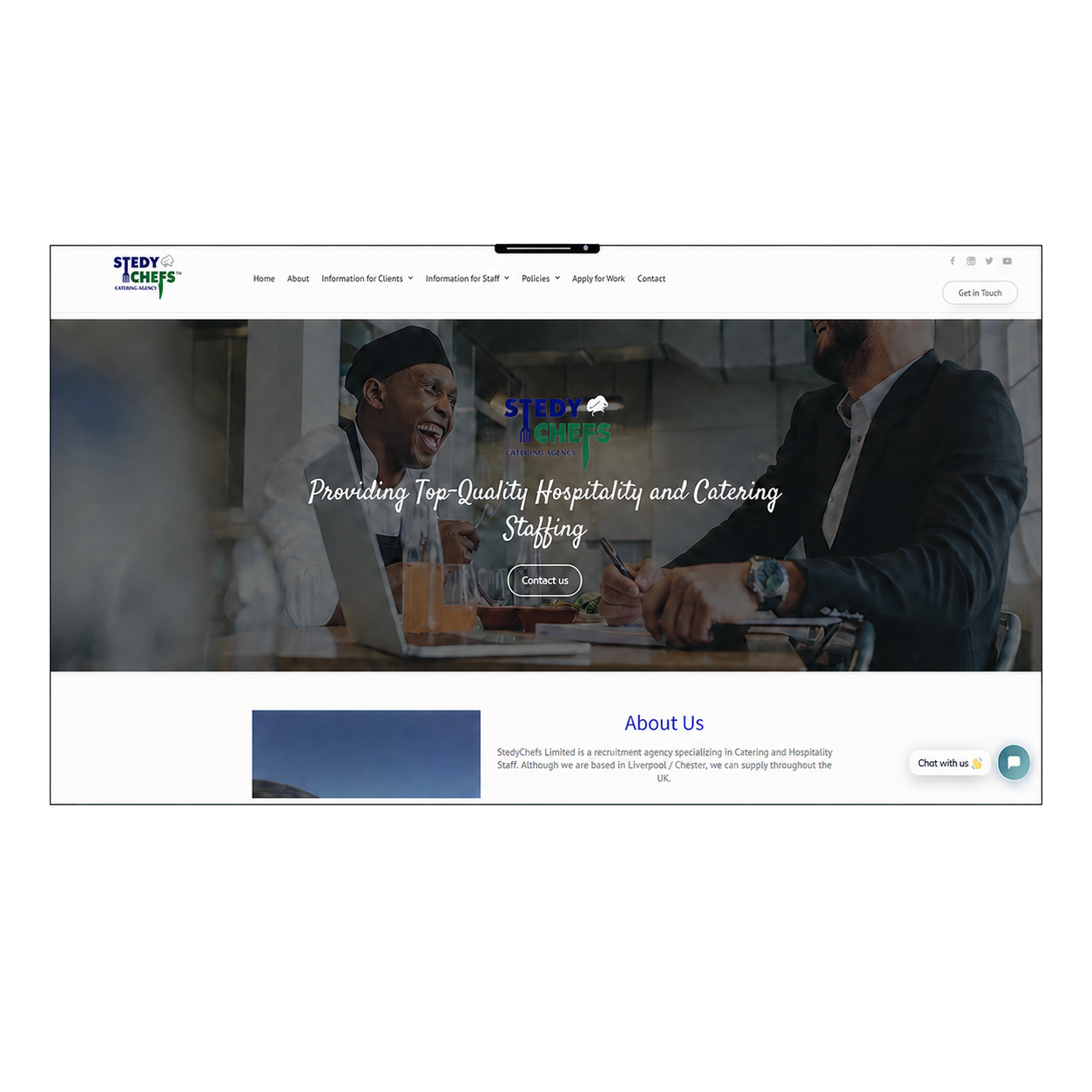 SteadyChefs catering agency website design